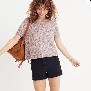 Madewell pink pocket knit tee short sleeve sweater t-shirt